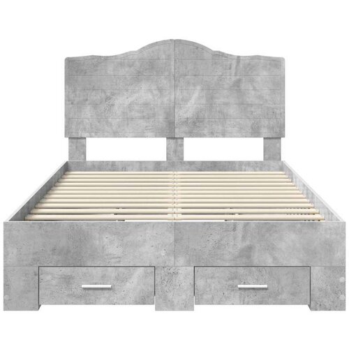  Okvir za krevet s uzglavljem Betonski sivi 135 x 190 cm Slike