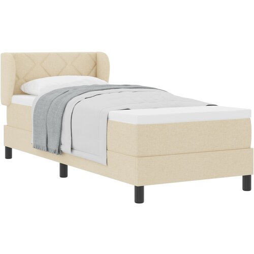 VidaXL Box Spring Postelja z Matracem v Kremni Barvi - 80x200 cm Tkanina, (22051421) Slike