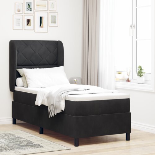 VidaXL Box Spring Krevet s Madracem Crni 80x200 cm Bar&amp;scaron;un Slike
