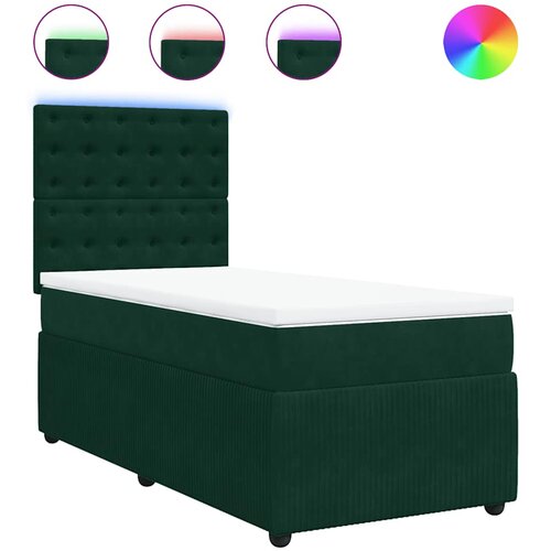 Box spring krevet s madracem tamnozeleni 90x190 cm bar&amp;scaron;unasti Slike