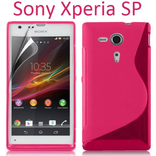  Gumijasti / gel etui S-Line za Sony Xperia SP M35h - roza Slike