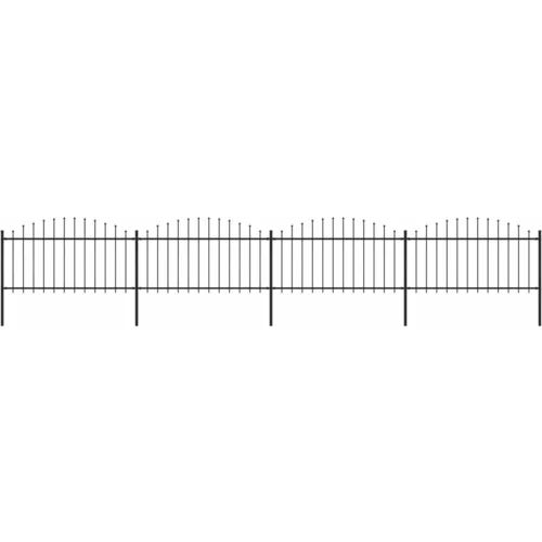  ograda s ukrasnim kopljima (1,25-1,5) x 6,8 m čelična crna