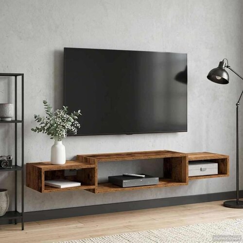 TV ormar za montažu na zid Zidna montaža Staro drvo - Staro drvo 140 cm Cene