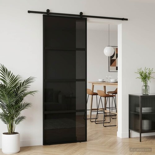  Klizna vrata 76 x 205 cm Kaljeno Staklo i Aluminij Slike