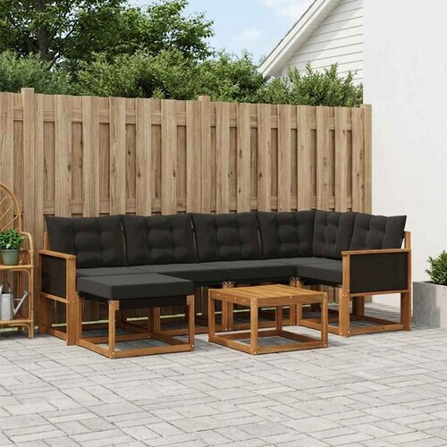  Set vanjskih sofa 7 kom. Prirodna i crna Cijene