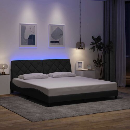 Furnova Posteljni okvir z LED brez vzmetnice temno siv 180x200 cm, (21939162) Slike