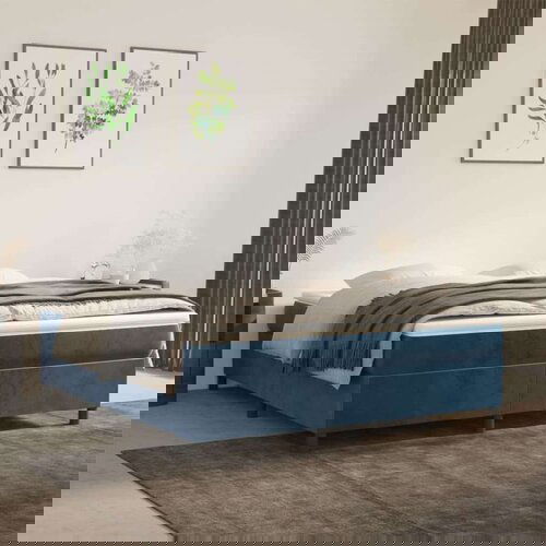  Za krevet s oprugama tamnoplavi 180x200 cm bar&amp;scaron;unasti Slike