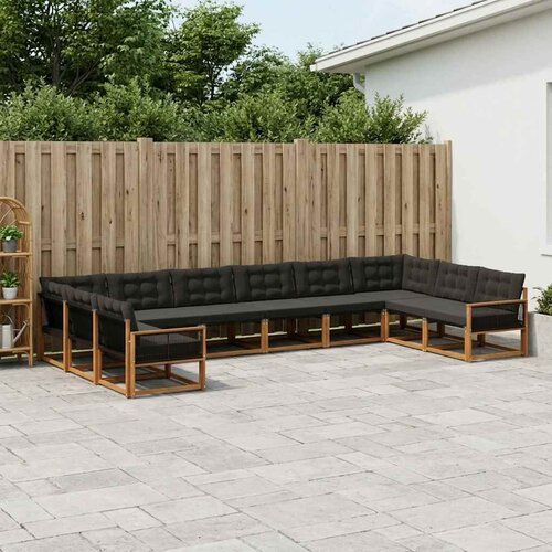  Set vanjskih sofa 10 kom. Prirodna i crna Cijene