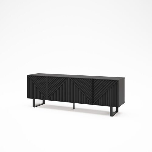 Marckeric Crna TV komoda 161x55x35 cm Peta &amp;ndash; Slike