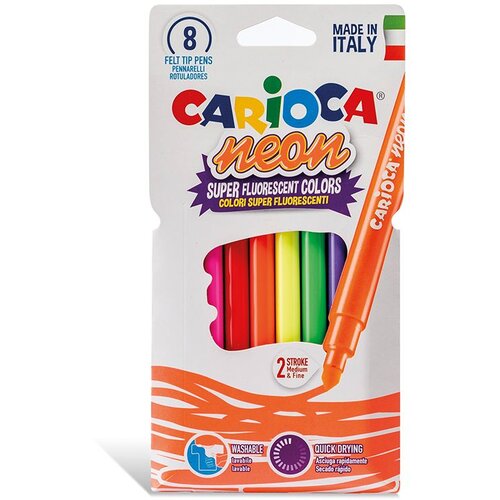 Carioca 8-delni komplet barvnih flomastrov fluorescentno neon - Cene