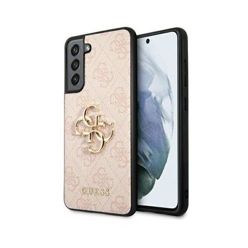 Guess gUHCS21FE4GMGPI silikonski ovitek za samsung galaxy S21 fe G990 - roza z zlatim logom Slike