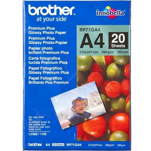 Brother foto papir glossy A4 20 listov 260g/m2, Inkjet BRBP71GA4