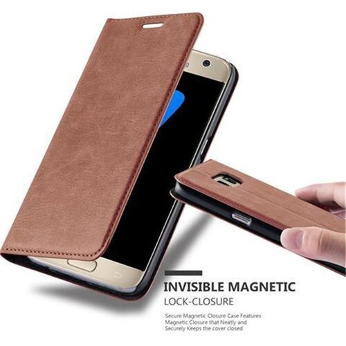 Cadorabo Ohi&scaron;je, združljivo z Samsung Galaxy S7 v kapučino rjava - Za&scaron;čitni ovitek z magnetnim zapiranjem, stoječo funkcijo in režo za kartice, (20557904) Cene