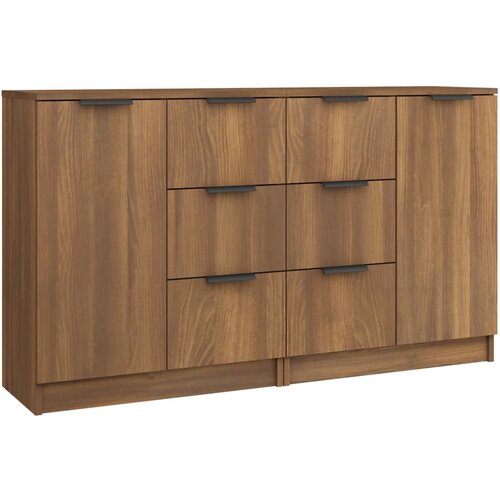 Maison Chic Komoda - Predalnik 2 kosa rjav hrast 60x30x70 cm konstruiran les, (21720485) Cene
