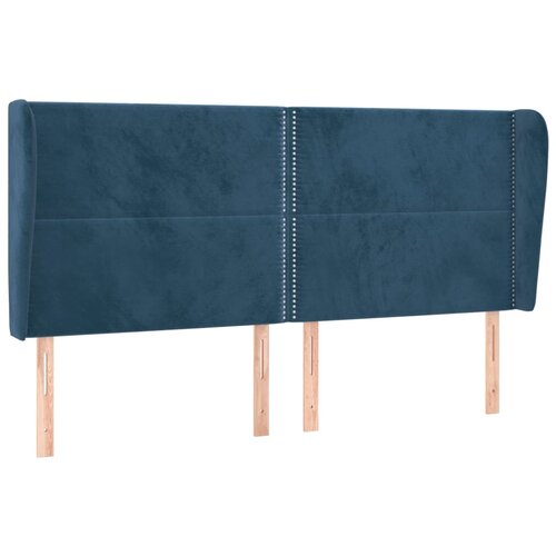 Maison Chic vzglavna omarica - nočna omarica - posteljna omarica z u&amp;scaron;esi temno modra 203x23x118/128 cm žamet, (21709514) Slike