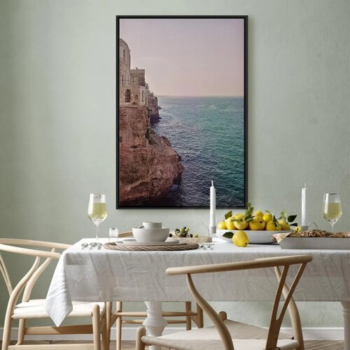  Slika - Turquoise Coast (1 Part) Vertical 80x120 U crnom drvenom okviru Slike