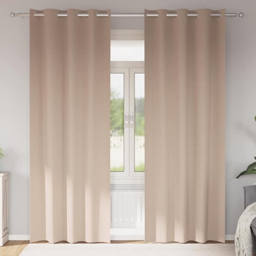  Zavjese za blackout s prstenovima 2 pcs Sivo-smeđa 225 x 140 cm Cijene