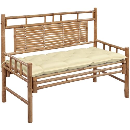 The Living Store Vrtna klop z blazino 120 cm bambus - Vrtna Klop, (21458652) Slike