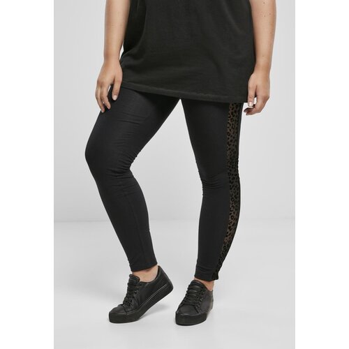 Urban Classics Ladies Flock Lace Stripe Leggings Black Cene