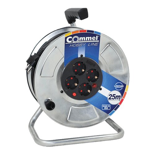 Commel Produžni kabl sa motalicom HOBBY LINE H05RR-F 3G2.5 - C0929 Metalna motalica. 4 utičnice Cene