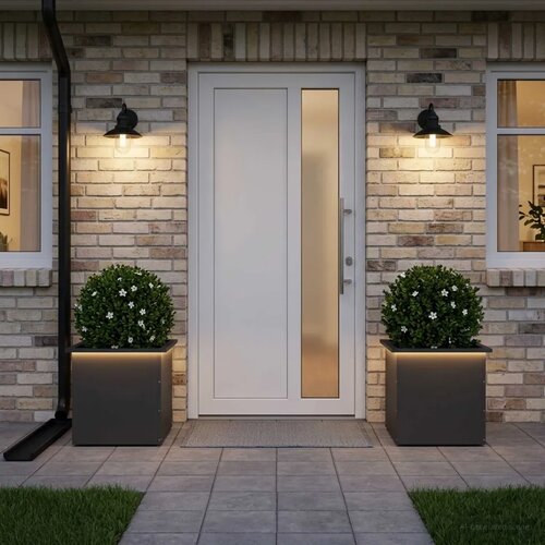  Vrtna posuda za sadnju s LED svjetlom 2 kom. Crna - Crna 50 x 50 x 48 cm 2 Slike