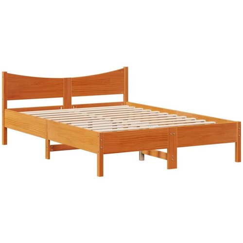 vidaXL Posteljni okvir brez vzmetnice voščeno rjav 135x190 cm borovina Cene