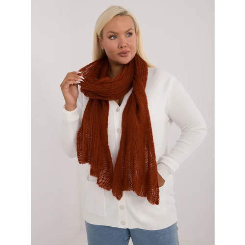 Fashion Hunters Brick red wool knitted women's scarf