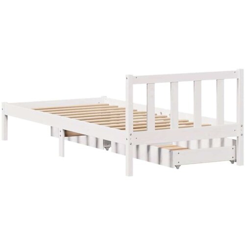 vidaXL Okvir kreveta bez madraca bijeli 90 x 190 cm masivna borovina Cijene