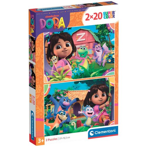 Clementoni puzzle &amp;quot;2x20 &amp;quot; Dora 24827 Slike