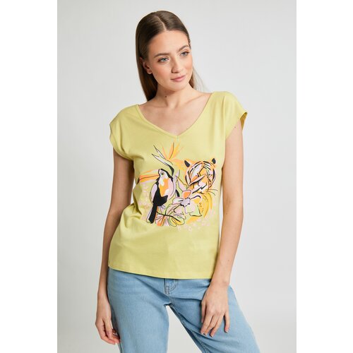 Monnari Woman's T-Shirts Ladies' T-Shirt With Patterned Panel Slike