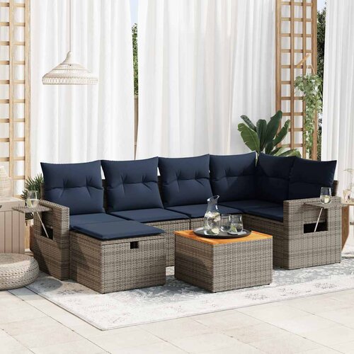vidaXL 7-dijelni set vrtnih sofa sivi od poliratana Cijene