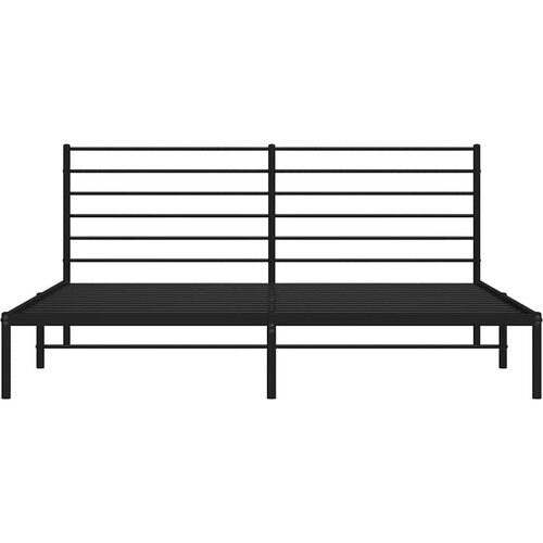  Metalni okvir za krevet s uzglavljem crni 193x203 cm Slike