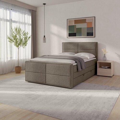 Livetastic BOXSPRING POSTELJA 140 cm x 200 cm , les, kovina, umetna masa, tekstil bež Cene