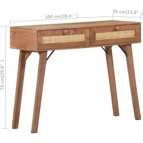 VidaXL Konzolni stol 100 x 35 x 76 cm od masivnog drva manga Slike