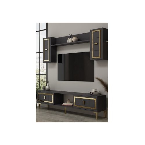 Hanah home tv polica orion anthracite gold Cene