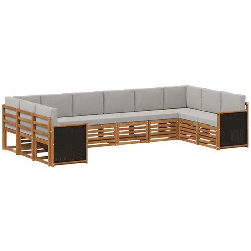vidaXL Kotna sedežna garnitura z blazino 7 pcs Naravna in svetlo siva, (5000283314) Cene