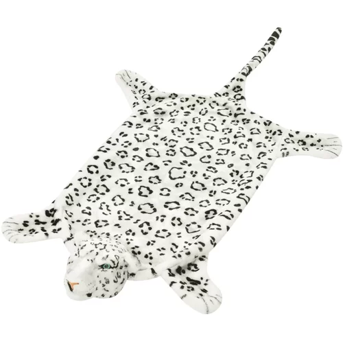 vidaXL Plišasta preproga leopard 139 cm bele barve