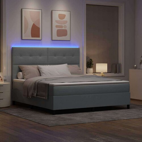 Box spring krevet Svjetlosiva 180 x 200 cm tkanina Slike