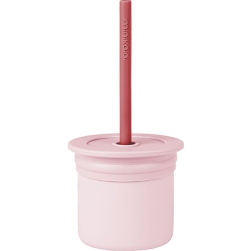 Minikoioi Sip+Snack Set komplet pribora za jelo za djecu Pink / Rose Cene