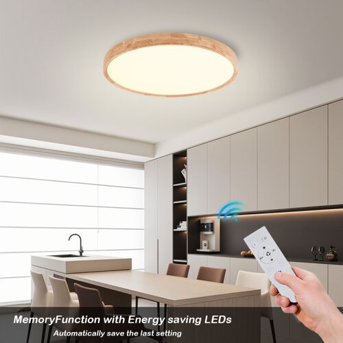  Brilagi - LED prigu&amp;scaron;iva svetiljka WOODROUND LED/40W/230V 3000-6000K prečnik 60 cm + daljinski upravljač Slike