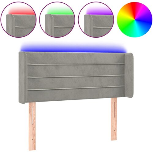 Maison Chic led posteljno vzglavje - vzglavna omarica - nočna omarica svetlo sivo 83x16x78/88 cm žamet, (21710206) Cene