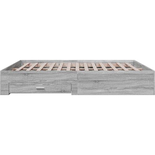  Okvir za krevet s ladicama boja hrasta 180x200 cm Siva 180 x 200 cm Slike