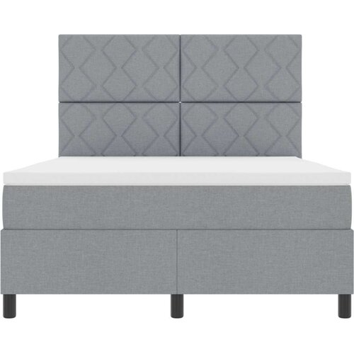 vidaXL Box Spring Krevet s Madracem Svijetlosivi 140x190 cm Tkanina Cene