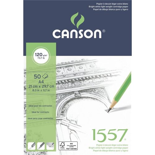 Canson Skicirka 1557 A4 120 g, 50 listna, (20728259) Cene