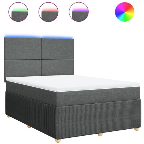 Maison Chic Box spring postelja - Vzmetna postelja z vzmetnico temno siva 140x200 cm blago SL11225, (21903757) Cene