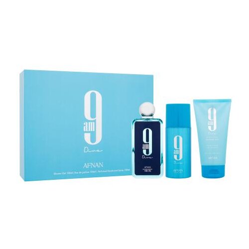 Afnan 9am Dive Set parfemska voda 100 ml + gel za tu&amp;scaron;iranje 150 ml + dezodorans 150 ml unisex Slike