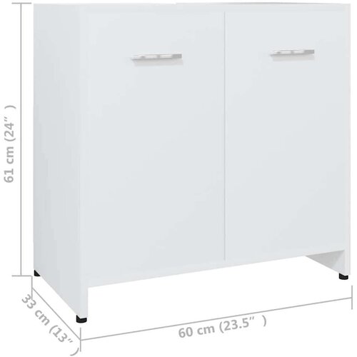 VidaXL Kupaonski ormarić bijeli 60 x 33 x 61 cm od iverice Slike