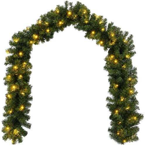  Božićni vijenci Zelena 270 cm PVC 50 LED lampica - Zelena s LED svjetlima Slike