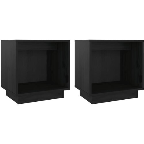 Maison Chic Dvo delni komplet Nočne omarice - Nočne mize črna 40x30x40 cm trdna borovina, (21688934) Slike
