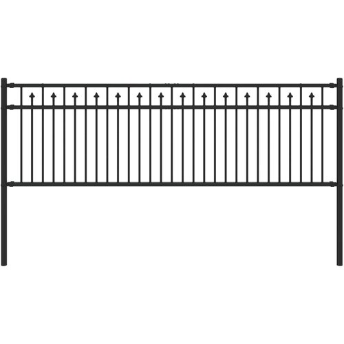 vidaXL Spike Fence Črna 200 x 110 cm Prašno lakirano jeklo, (5000158010) Cene
